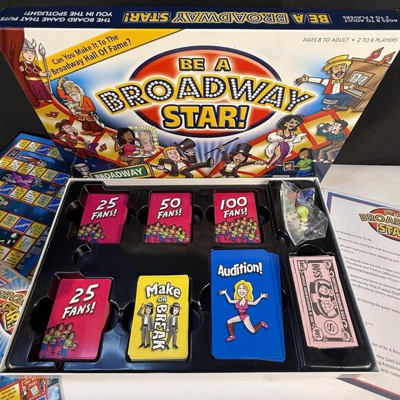 Be A Broadway Star! Board Game Ages 8+ 2-6 Players Family Fun Board Game CIB - Picture 5 of 7